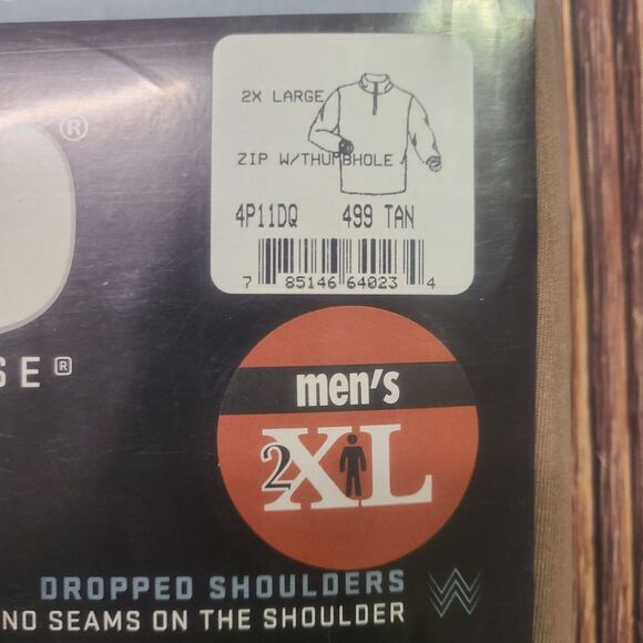 XGO Sleep Shirt Mens 2XL Zip-Mock Phase 4 Heavyweight Tan 4P11DQ-499 Made In USA - Picture 6 of 10